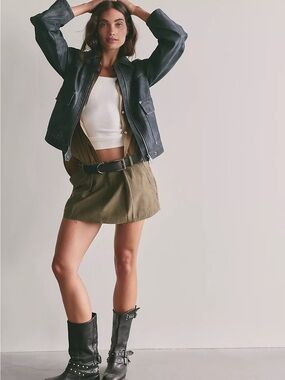 NWT We The Free Riverfront Surplus Mini Skirt/Beech Leaves/sz 10